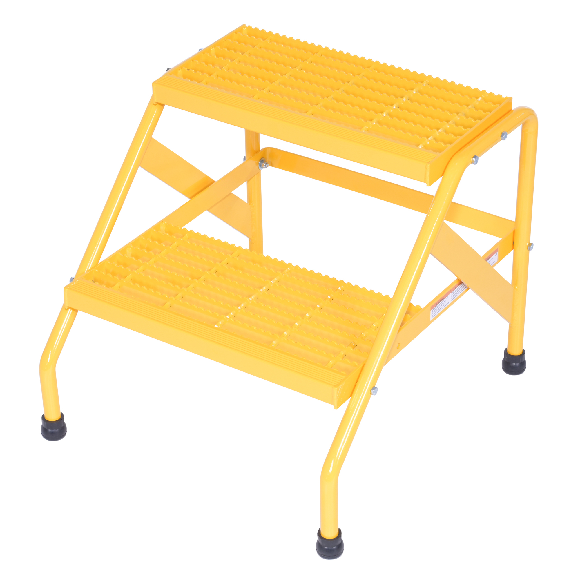 Vestil Aluminum Step Stool - 2 Steps, 20in., 500-Lb. Capacity, Serrated Surface, Yellow, Model# SSA-2-KD-Y